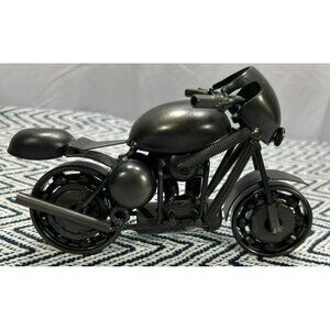 Unique Scrap Metal Black Motorcycle Miniature Desk Decor Model